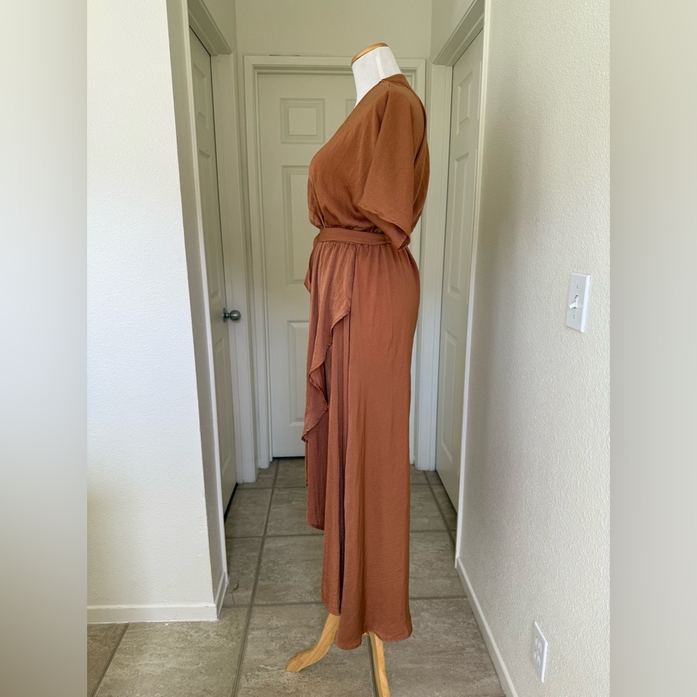 Dress Day Copper Faux Wrap Dress - Picture 5 of 8